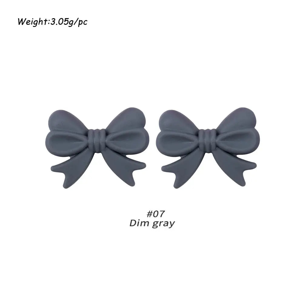 10Pcs Crown Bowknot Silicone Beads For Jewelry Making Diy Necklace Keychain Bracelet Craft Supplies