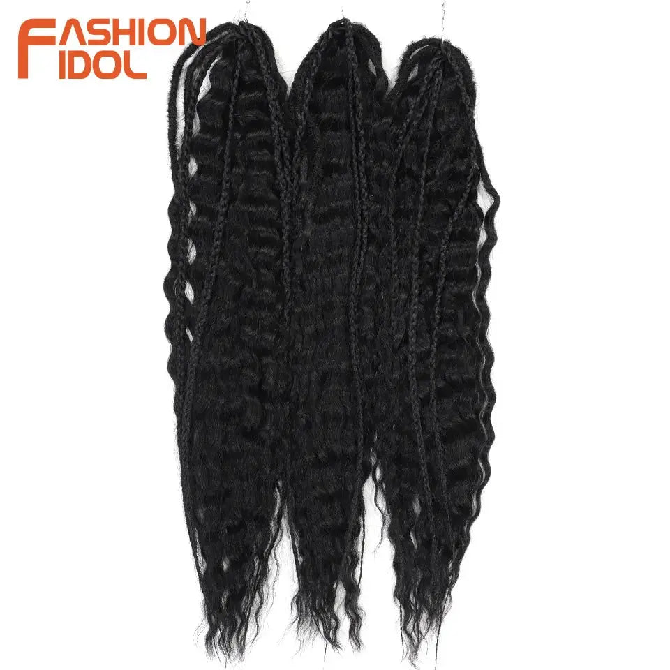 Ariel Hair synthetic twist crochet curly braiding extensions, 24in water wave, black, 5-pack by Simples Market