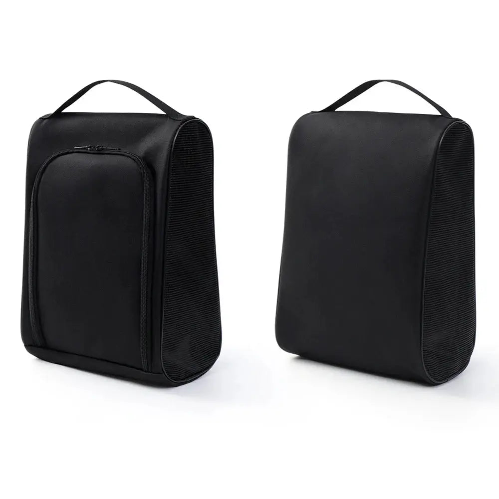 Black Oxford Cloth Travel Shoe Storage Bag For Basketball And Football Cleats And Slippers Portable Organizer