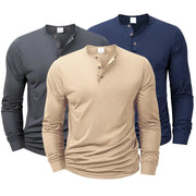 Men's Long Sleeve Henley Neck T Shirt Slim Fit Bottoming Shirt For Fitness And Casual Comfort