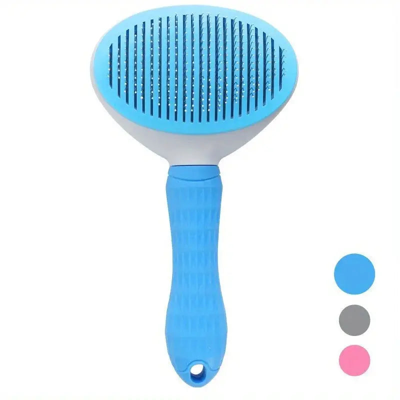 One Click Pet Hair Removal Comb for Dogs and Cats Automatic Slicker Brush for Effortless Grooming