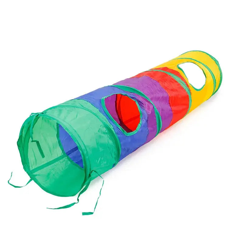 Cat tunnel toy by Simples Market, foldable rainbow tunnel for indoor play