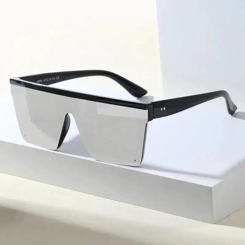 Unisex Large Frame One Piece Sunglasses Retro Style 2024 Trendy Driving Street Photography Eyewear