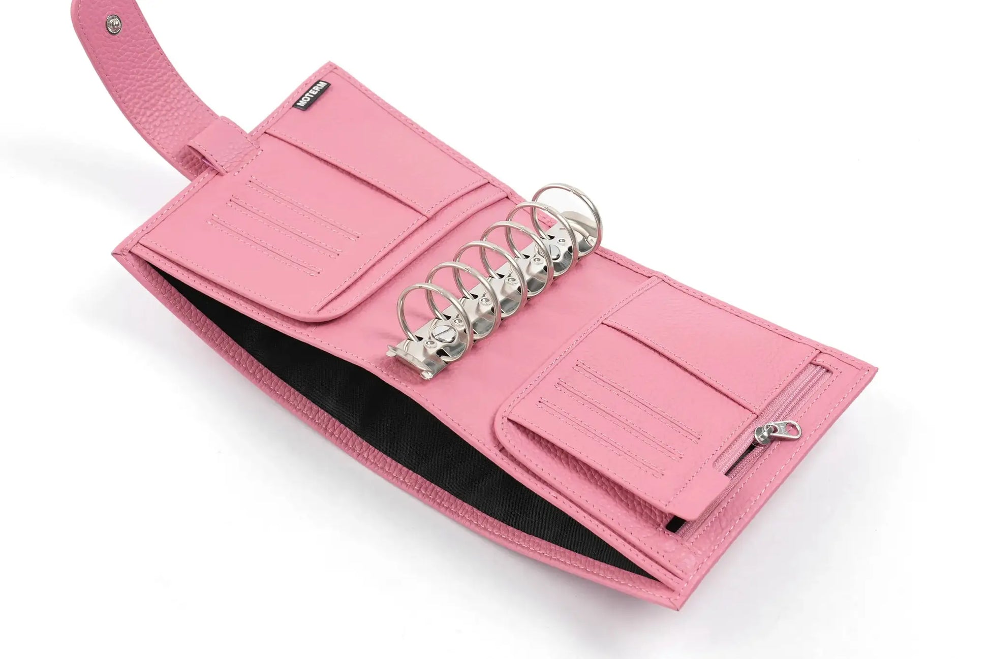 Moterm Luxe 2.0 pink pebble leather pocket planner with 30mm rings