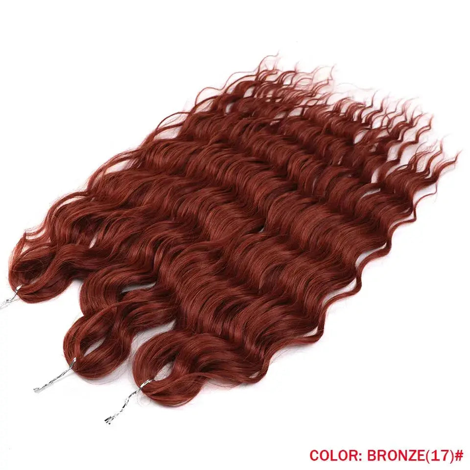 Noble Hair Synthetic Loose Deep Wave 24in braiding extensions, water wave, bronze(17)#, Simples Market, 2 bundles