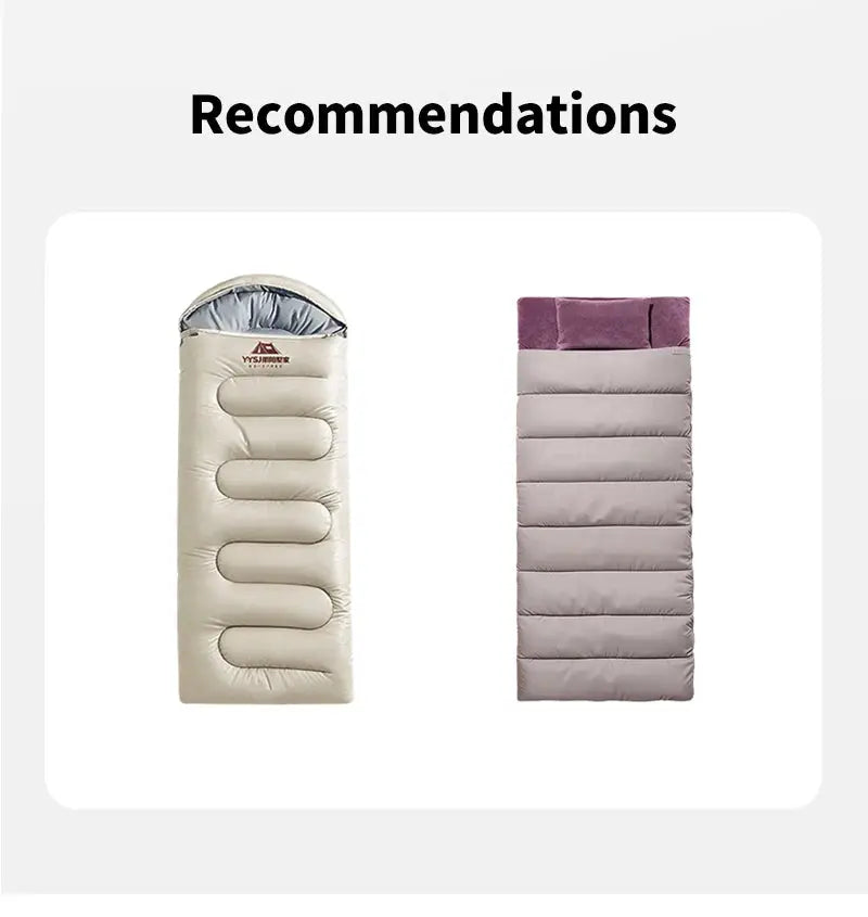 Simples Market outdoor sleeping bag liner, ultralight single-envelope design, beige and purple, 2-pack
