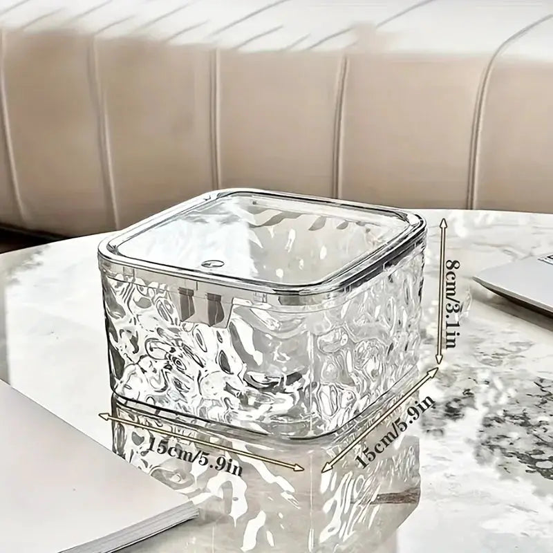 Clear Acrylic Hair Accessories Organizer Storage Box For Hair Ties Headbands Bows Cotton Swabs Bathroom