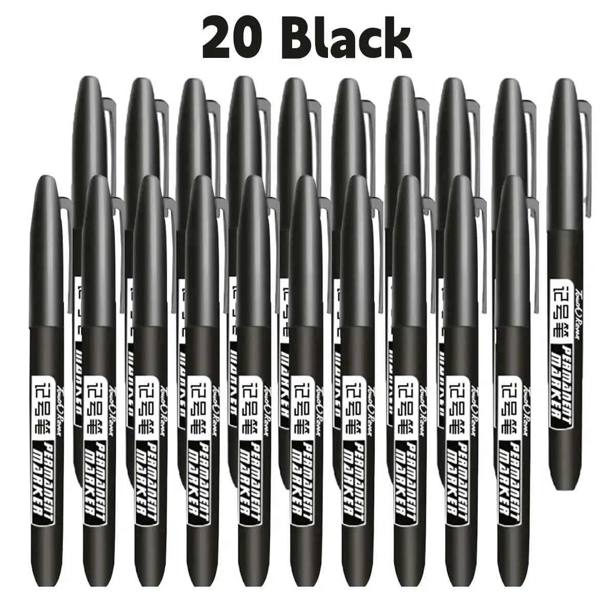 GraphixPro 6Pcs Permanent Marker Pens Set Black Blue Red Waterproof Ink Fine Tips For Manga Drawing
