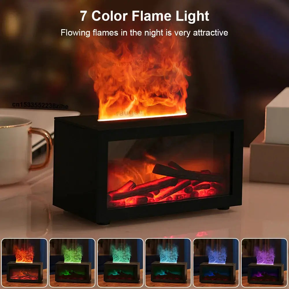Fireplace Humidifier Aroma Flame Diffuser For Home Room With Essential Oil Aromatherapy