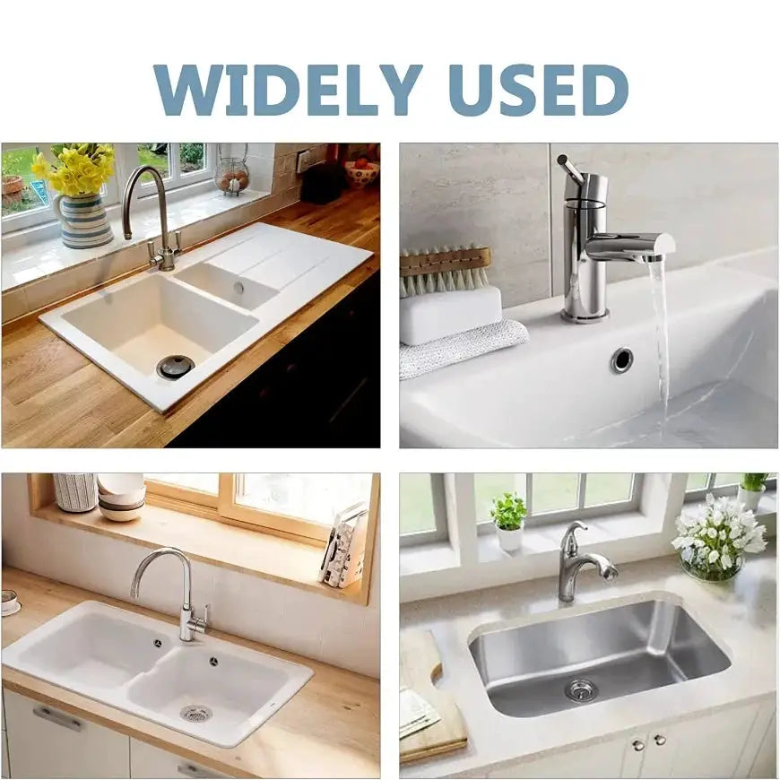 4-pack chrome plastic basin overflow covers for bathroom and kitchen sinks, Simples Market