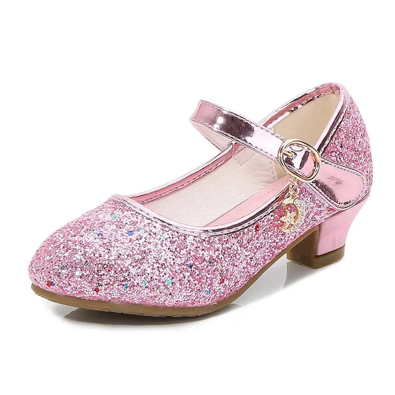 PrincessSteps Girls Red Leather Party Heels With Comfortable Rounded Toe And 1 To 3 Cm Heel Height For Weddings