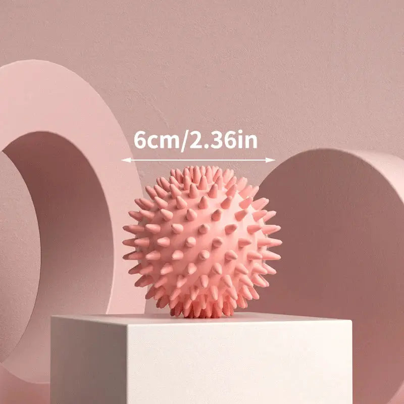 Massage ball, pink 6cm spiky texture for fascia and muscle relief, Simples Market