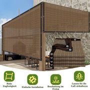 Heavy duty brown shade cloth with grommets, UV-block sun shade net for patio pergola and garden.