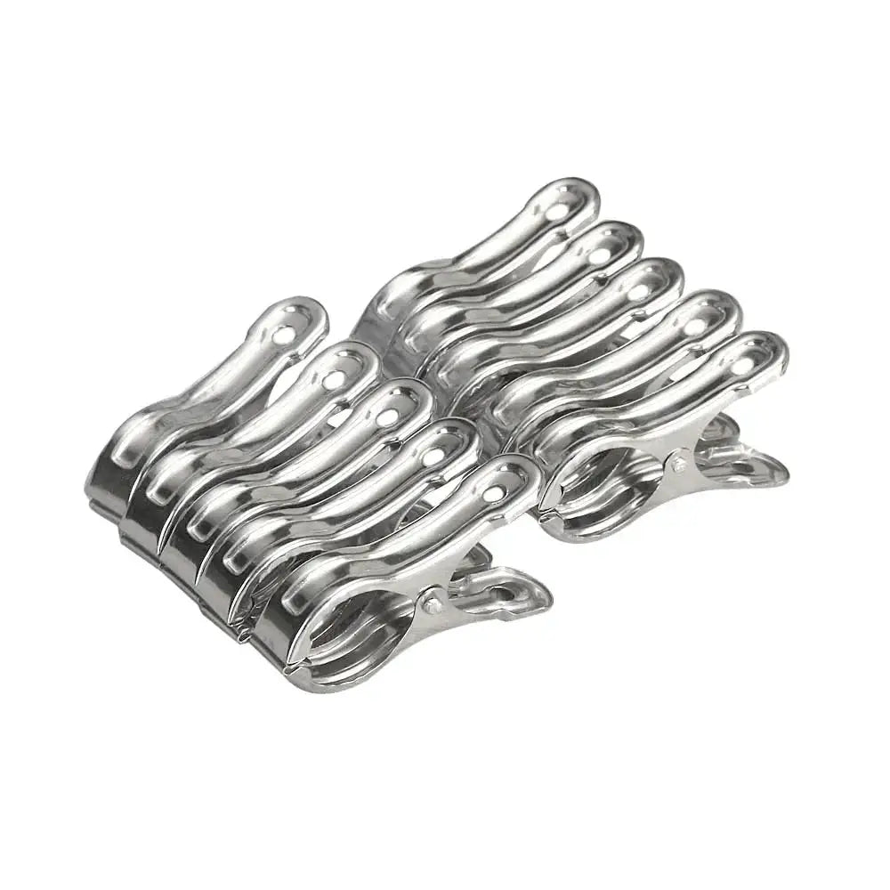 Stainless Steel Beach Towel Clips 10 Pack Keep Towels Secure Windproof Utility Clothespins For Outdoor Lounging