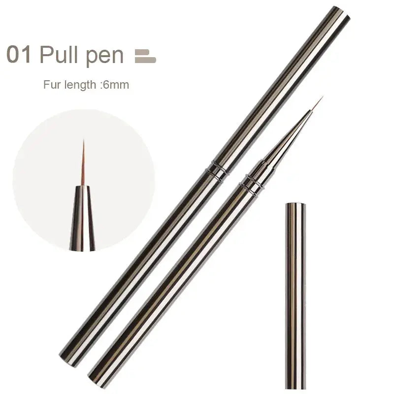 ZJS Nails Art Liner Brushes Professional Striping Tools for Precise Elongated Nail Art Lines 6mm 9mm 12mm 15mm 18mm