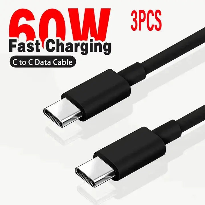 Vikefon USB C to USB C 60W Fast Charging Cable High Power Charge for iPhone 15 16 Samsung Xiaomi Huawei