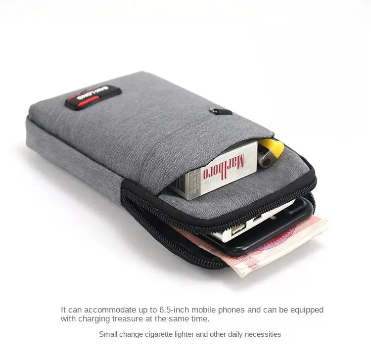 Waist pack bag by Simples Market, gray outdoor waterproof tactical crossbody pouch with multiple pockets.