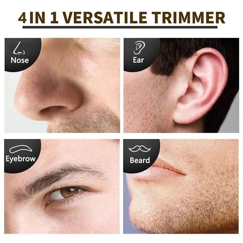 4 In 1 Rechargeable Nose Trimmer And Beard Trimmer For Men With Ear And Eyebrow Hair Removal Clean Machine