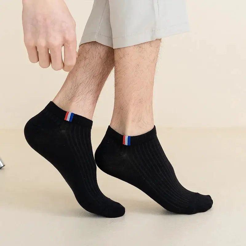 Mens Thin Summer Boat Socks Pack Of 5 10 20 Pairs Breathable Sweat Absorbing Casual Plain Color