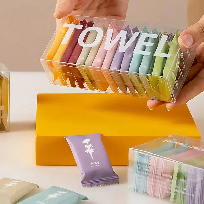 Valentine Gift For Him And Her Individually Wrapped Compressed Towels Soft Cotton Facial Towe lettes For Travel Hygienic