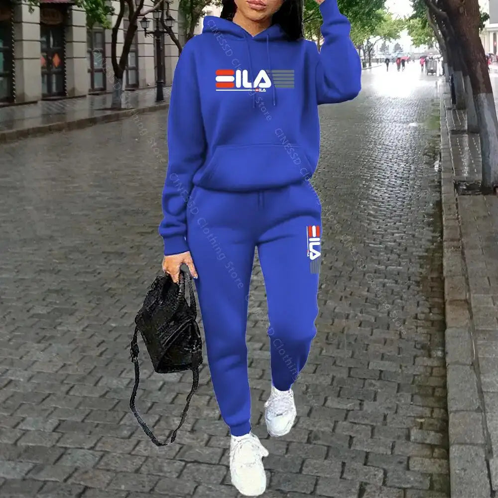 Womens Autumn Winter Hoodie Set Pants Loungewear Luxury Designer