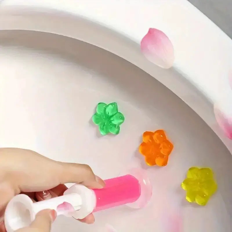Toilet Gel Stamp Kit 12 Count With 6 Scents Toilet Bowl Cleaner Gel Air Freshener Flower Fragrance