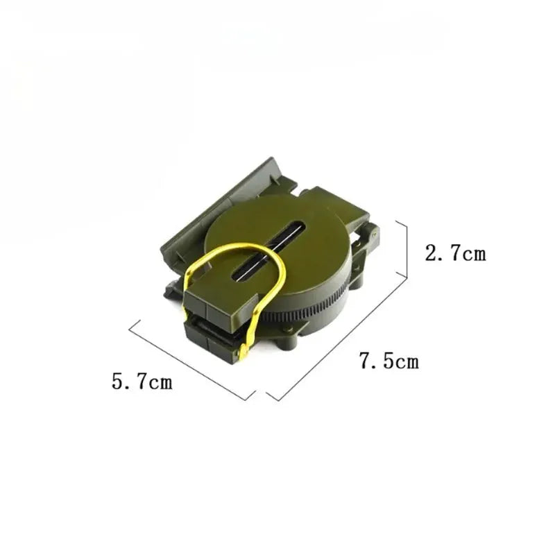 Outdoor Survival Compass for Mountaineering and Camping Portable Flip Top with Durable Plastic Casing Military Green