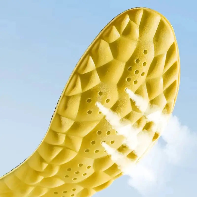4D Cloud Technology PU Sole Insoles For Shoes Soft Breathable Shock Absorption Cushion Running Orthopedic Care