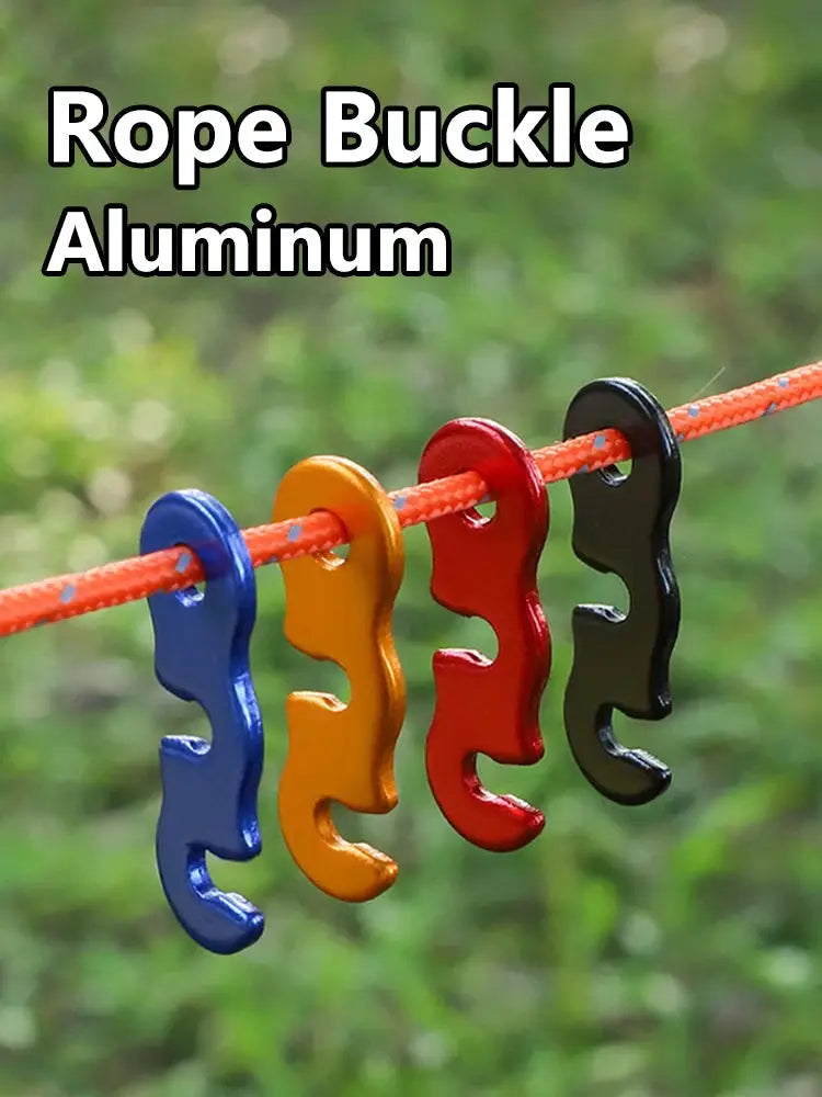 Adjustable Tent Rope Buckles Aluminum S Type Wind Cord Buckles Outdoor Camping Tents Accessories 5 Or 10 Pack