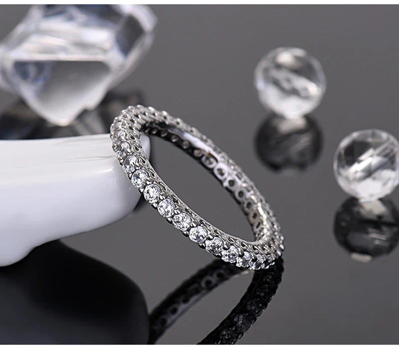 So-Bling S925 sterling silver ring for women with pavé cubic zirconia stones