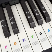 Piano Keyboard Sticker Set For 37 To 88 Keys White And Black Notes Learnable Note Labels For Electronic Pianos