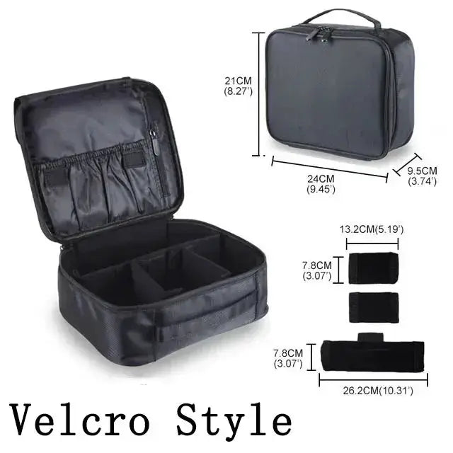 GlamGuard Professional Travel Makeup Case Waterproof Oxford Fabric Organizer For Brushes And Cosmetics