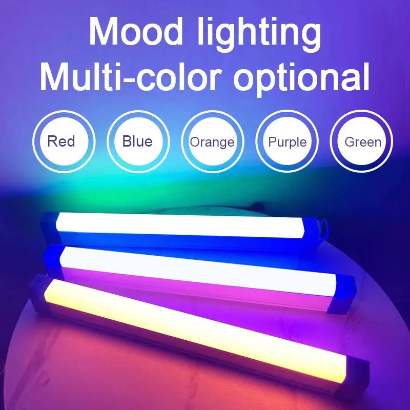 RGB LED night lamp trio providing multi-color mood lighting for bedroom decor and photography
