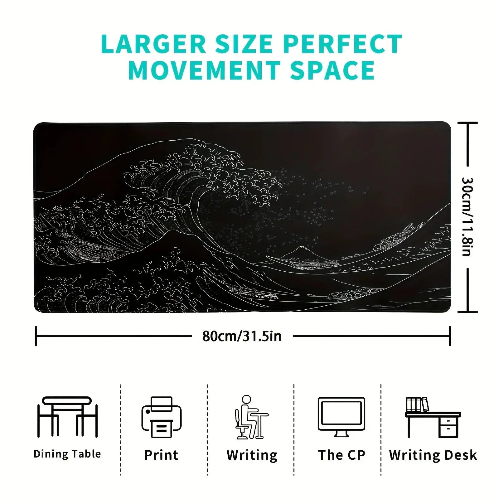 Large Desk Mouse Pad For Gaming With Stitched Edges And Non Slip Rubber Base Extended Size