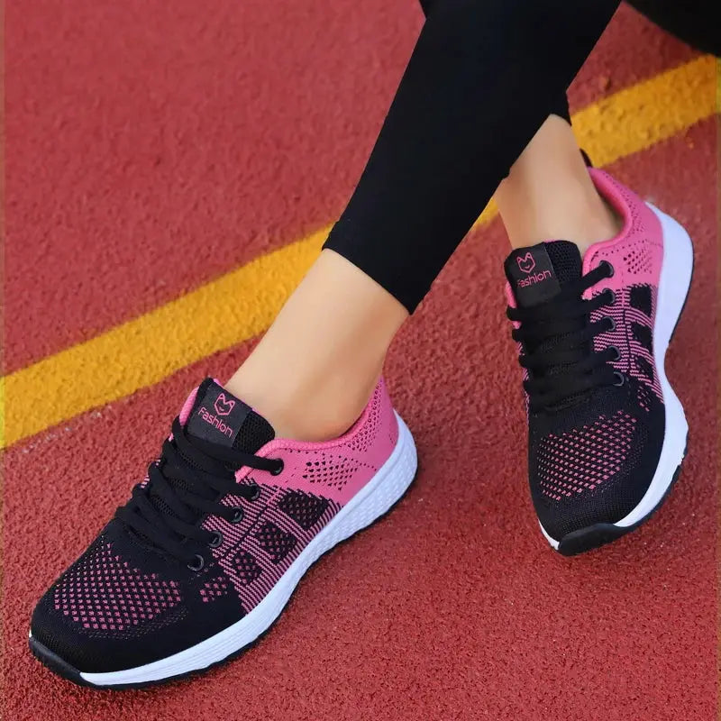 NovaStride Women Platform Running Shoes With Breathable Mesh Upper For Comfort And Stability