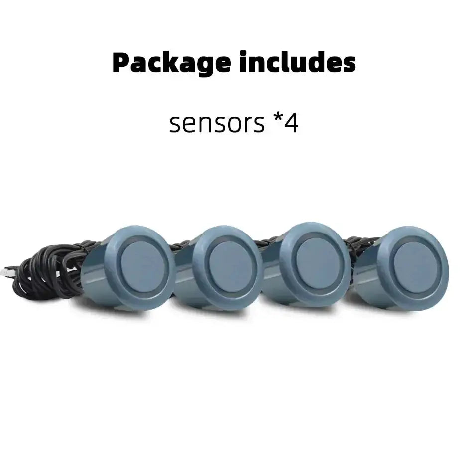4-pack ultrasonic parking sensors, gray, with wiring harness, Simples Market