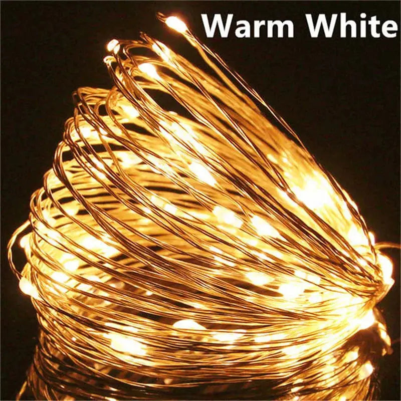 USB LED Fairy Lights Copper Wire String 20m 200 LEDs Outdoor Garland For Christmas Tree Wedding Party Decoration