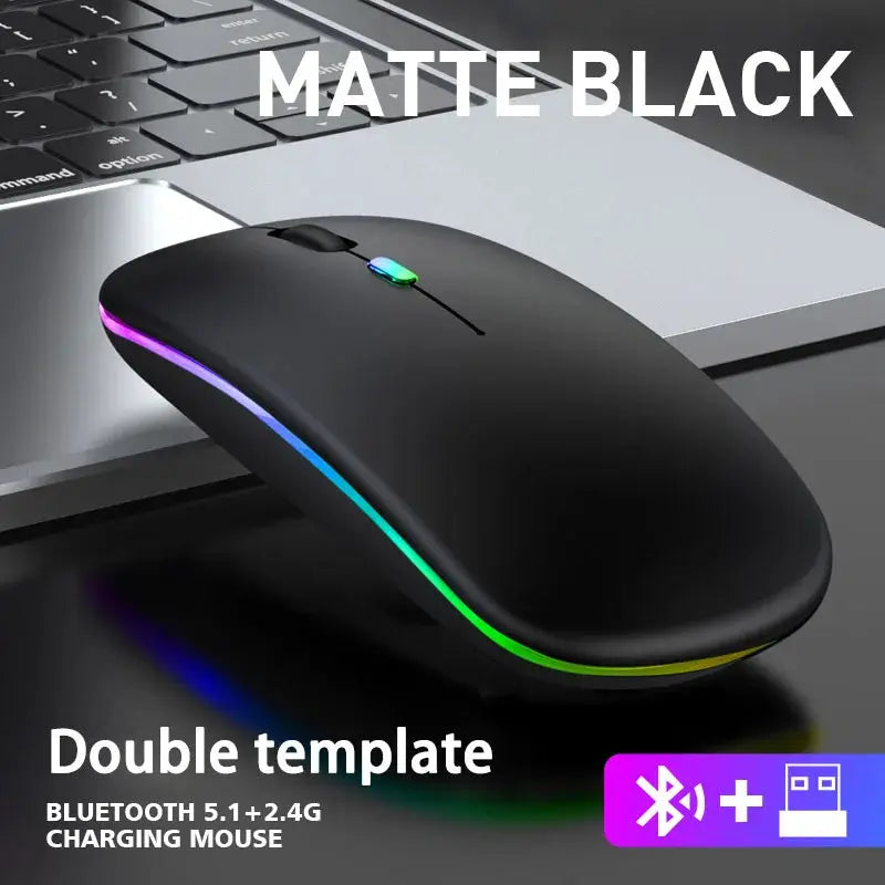 NovaPulse Wireless Gaming Mouse With 2.4GHz Bluetooth Rechargeable Quiet Ergonomic Backlit 1600 DPI For PC And Laptop