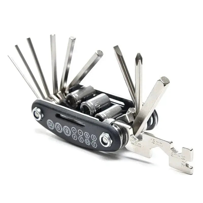 16 In 1 Mountain Bike Portable Socket Multipurpose Wrench Screwdriver Tool Set For Bicycle And Motorcycle Repair