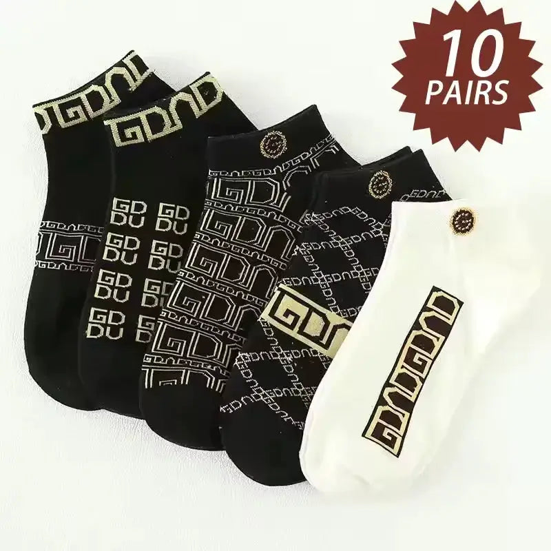 Mens Thin Breathable Low Cut Socks 5 Or 10 Pcs Anti Odor Moisture Wicking Lightweight Comfortable Everyday Wear
