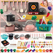 Kids Kitchen Toys Set 59 69 92 Pieces With Play Pots Pretend Food Cooking Toy For Toddlers And Kids Gift