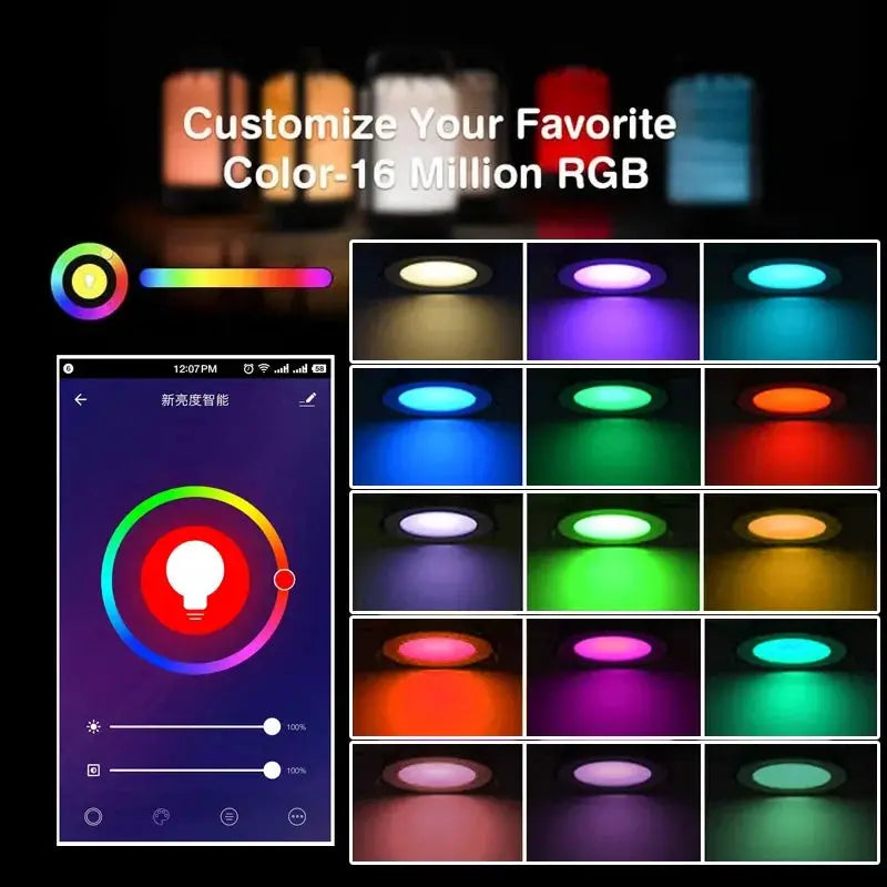 Simples Market WiFi Zigbee RGB downlight with dimming; 16 million colors; Alexa/Google Voice control