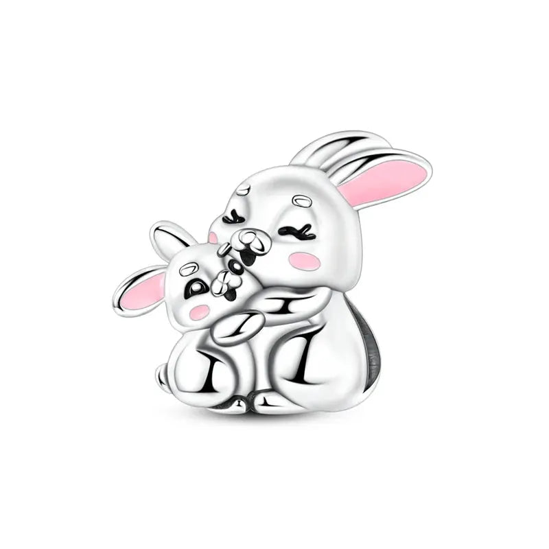 Mother's Day 925 Sterling Silver Heart Charms Beads Dangle For Bracelets Love Mom Jewelry Gift
