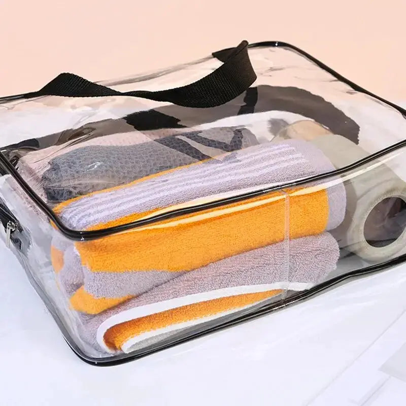 Three Size Transparent Toiletry Bags Set Clear Organizer Bags For Travel Stroller Bag And Makeup Pouch Large Capacity