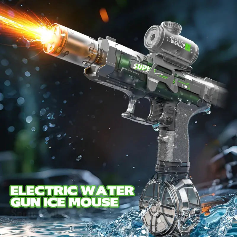 Electric Water Gun Automatic Continuous Firing Squirt Gun Outdoor Toy Long Range Shooting With Lights