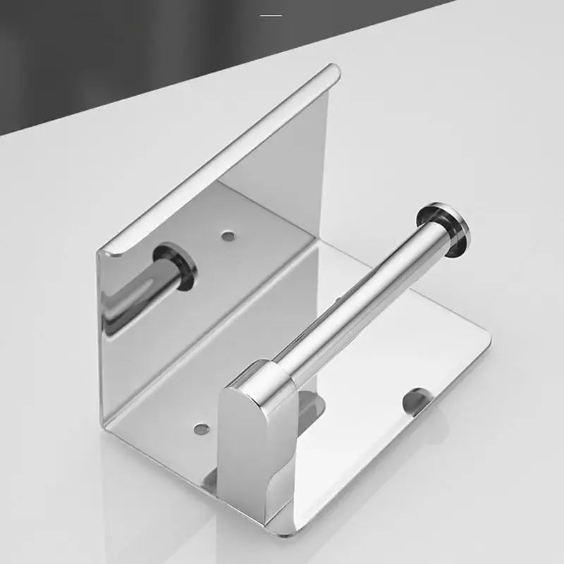 Stainless steel bathroom toilet paper holder, wall-mounted with chrome finish