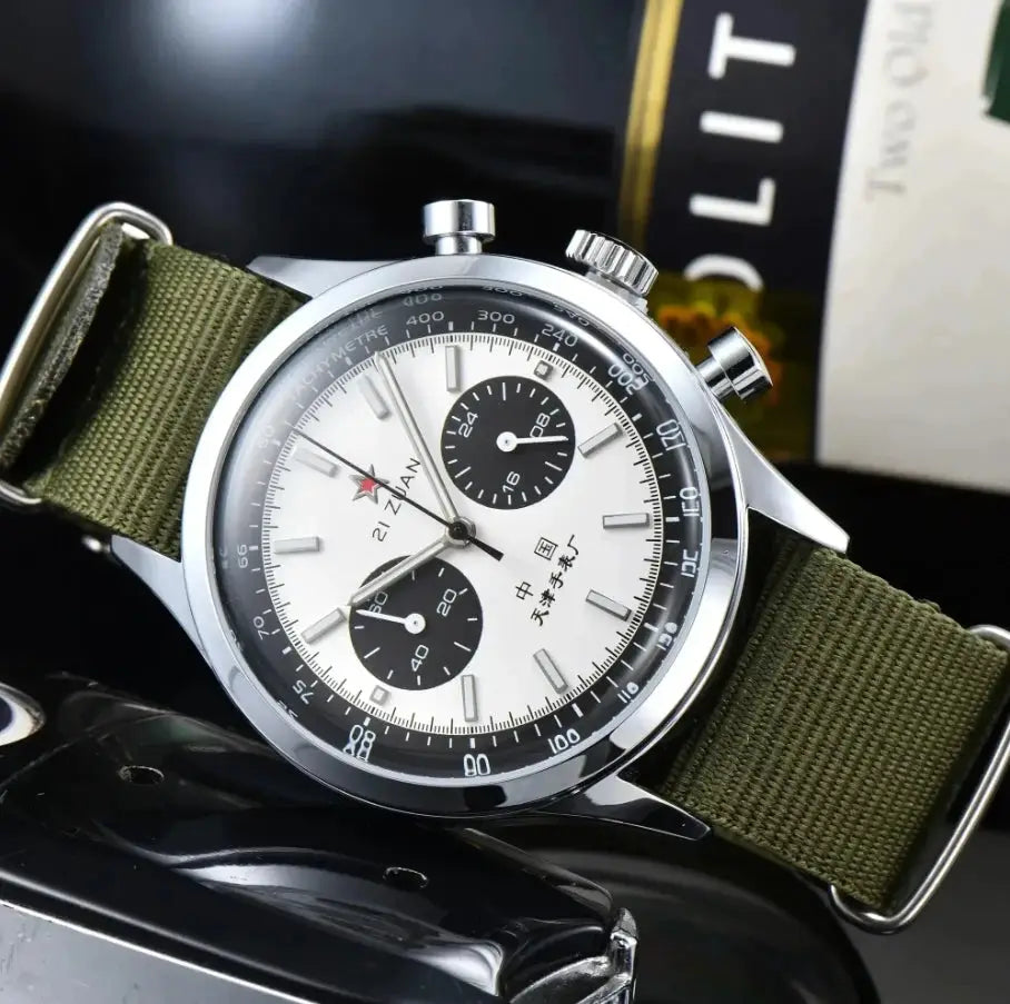Aviator Time 1963 Pilot Automatic Watch 42mm Vintage Military Style Waterproof Chronograph
