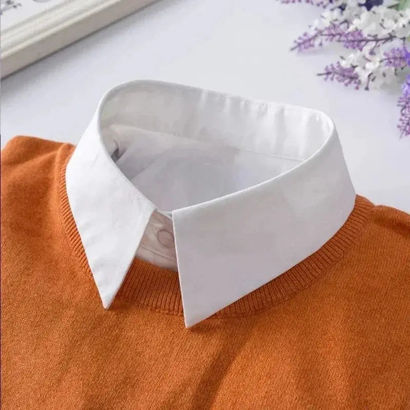 Detachable White Faux Collar With Front Tie For Women And Girls Vintage Lace Blouse Collar