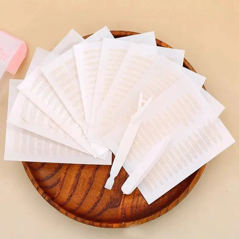 240 Pcs Double Fold Eyelid Tape Stickers Lace Clear Beige Self Adhesive Natural Eye Makeup Kit With Tool