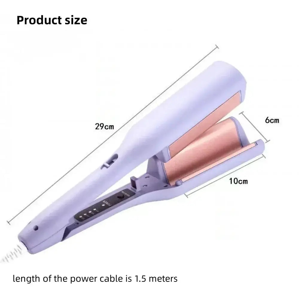 Hair curling iron 32mm deep-wave, purple Simples Market curler with copper barrel and 4-temperature control